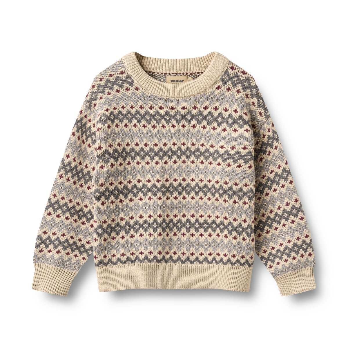 Wheat | Jacquard Pullover Harlow - Flint | Torgunns Barneklær AS