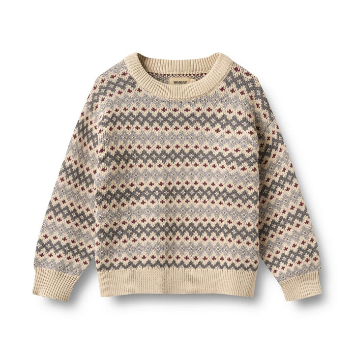 Wheat | Jacquard Pullover Harlow - Flint | Torgunns Barneklær AS