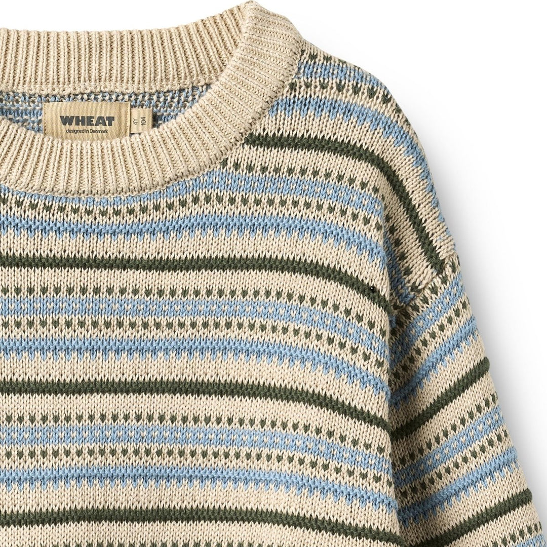 Wheat | Jacquard Pullover Harlow - Offwhite | Torgunns Barneklær AS