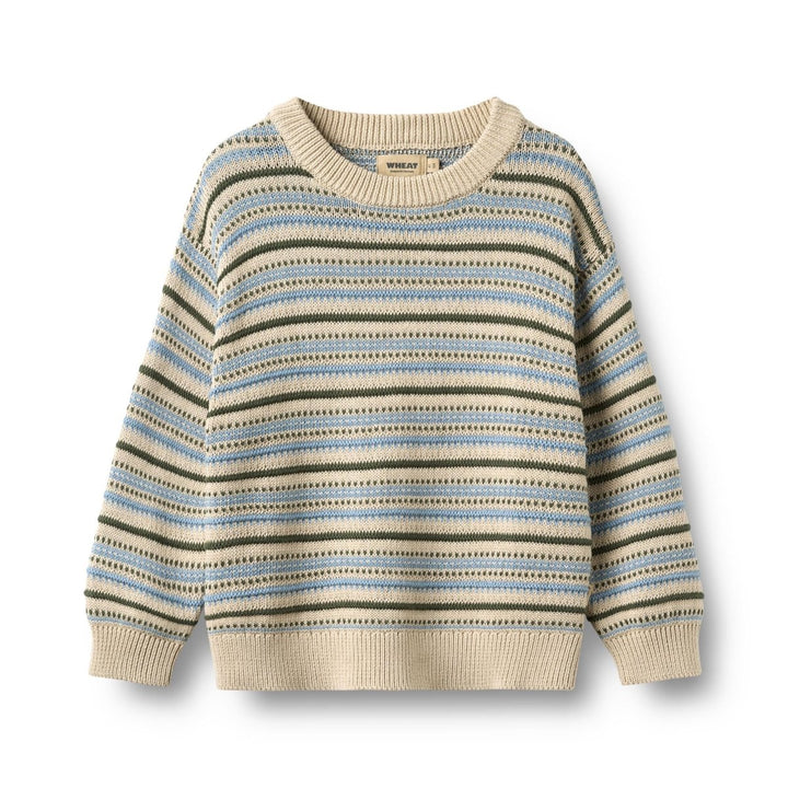 Wheat | Jacquard Pullover Harlow - Offwhite | Torgunns Barneklær AS