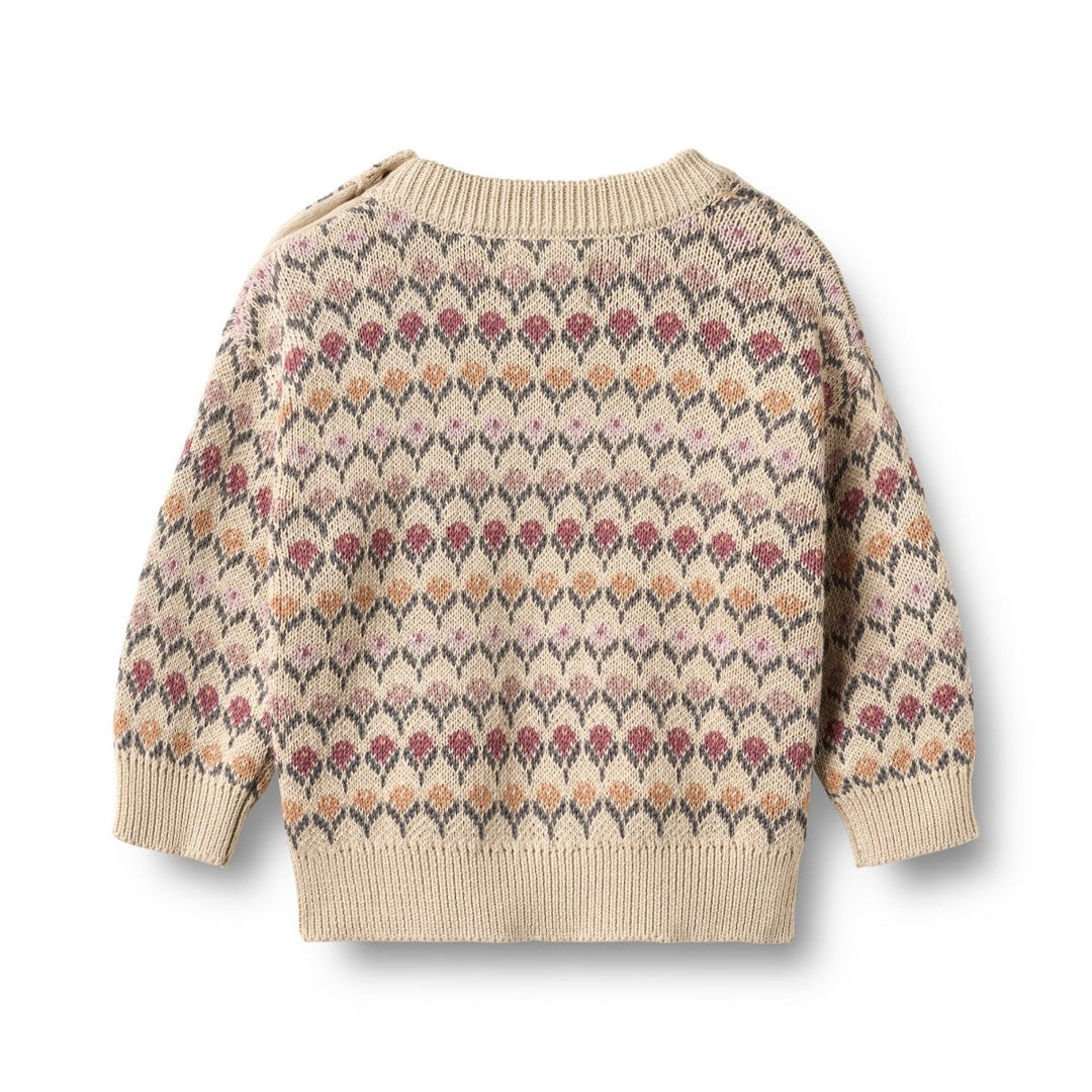 Wheat | Jacquard Pullover Harlow - Offwhite | Torgunns Barneklær AS