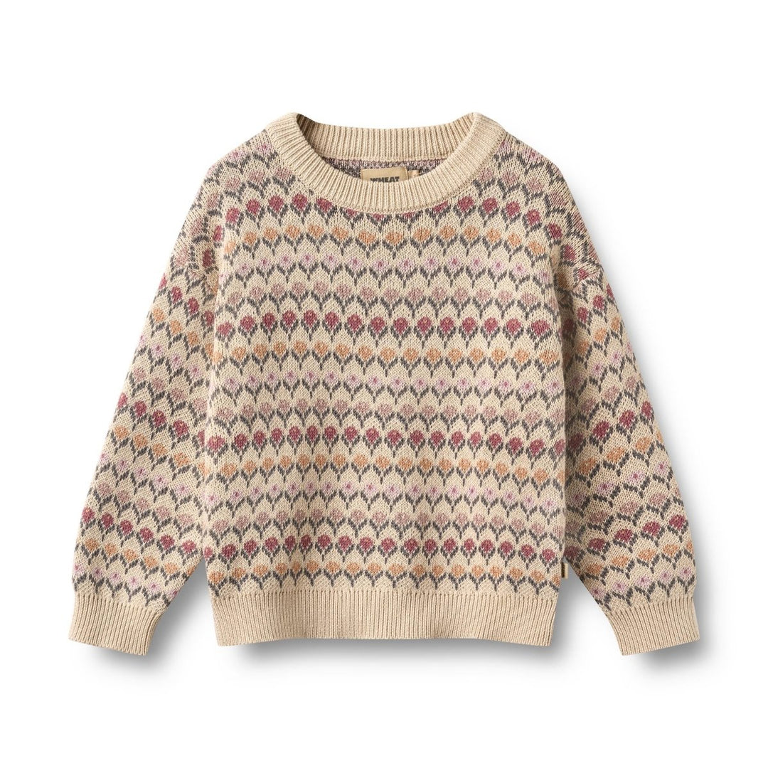 Wheat | Jacquard Pullover Harlow - Offwhite | Torgunns Barneklær AS