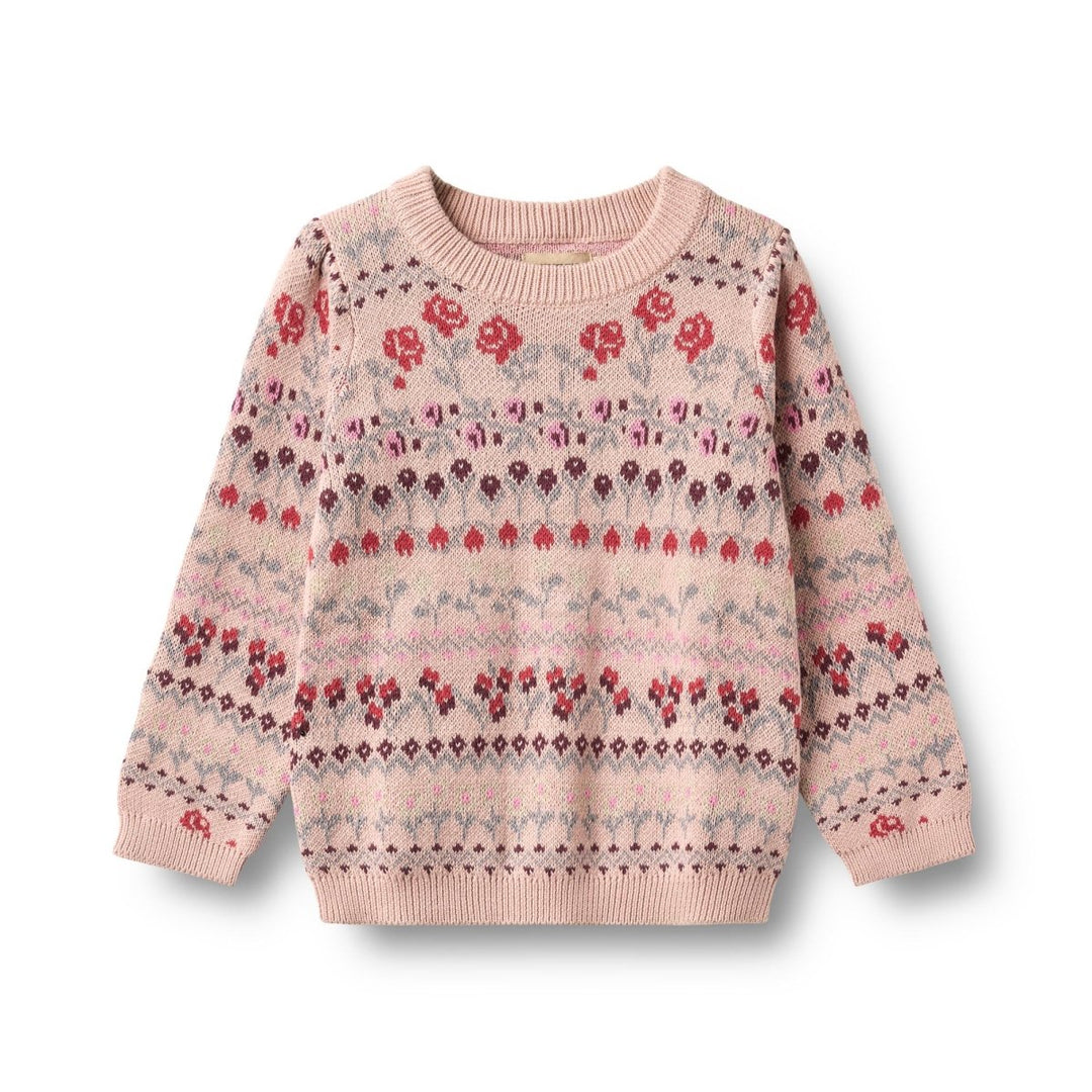 Wheat | Jacquard Pullover Mikmak - Dim Rose | Torgunns Barneklær AS
