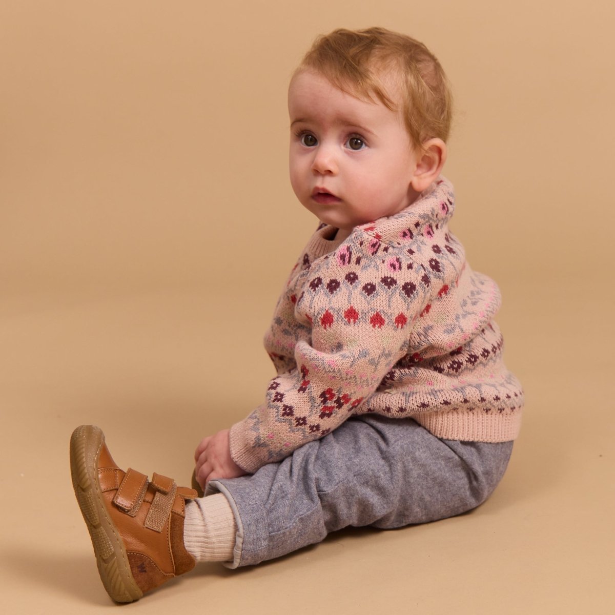 Wheat | Jacquard Pullover Mikmak – Dim Rose | Torgunns Barneklær AS