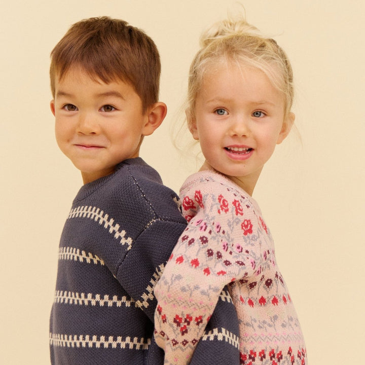 Wheat | Jacquard Pullover Mikmak - Dim Rose | Torgunns Barneklær AS