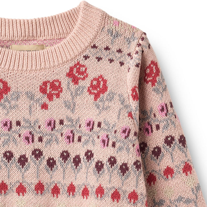 Wheat | Jacquard Pullover Mikmak - Dim Rose | Torgunns Barneklær AS