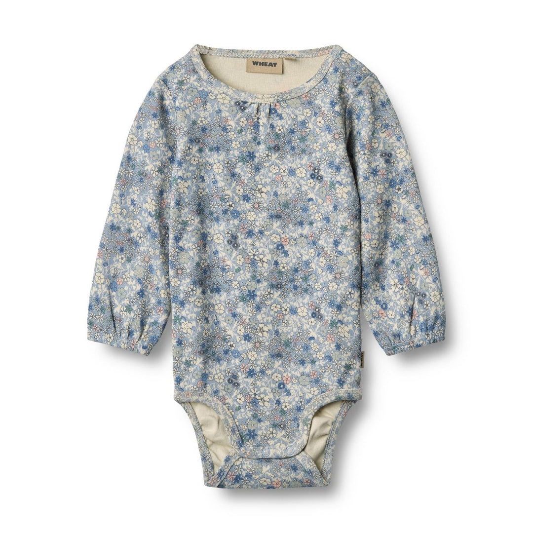 Wheat Main Body LS Elmine - Blue summer flowers | Torgunns Barneklær AS