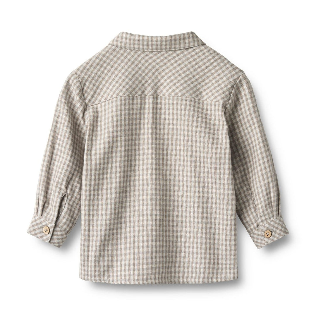 Wheat | Shirt L/S Oscar - Greybrown Check | Torgunns Barneklær AS