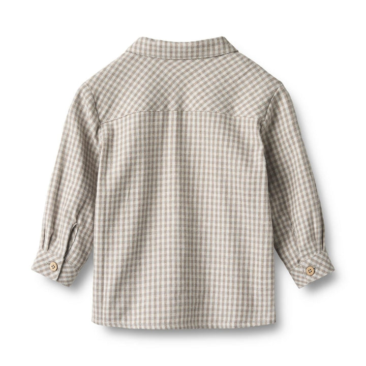 Wheat | Shirt L/S Oscar - Greybrown Check | Torgunns Barneklær AS