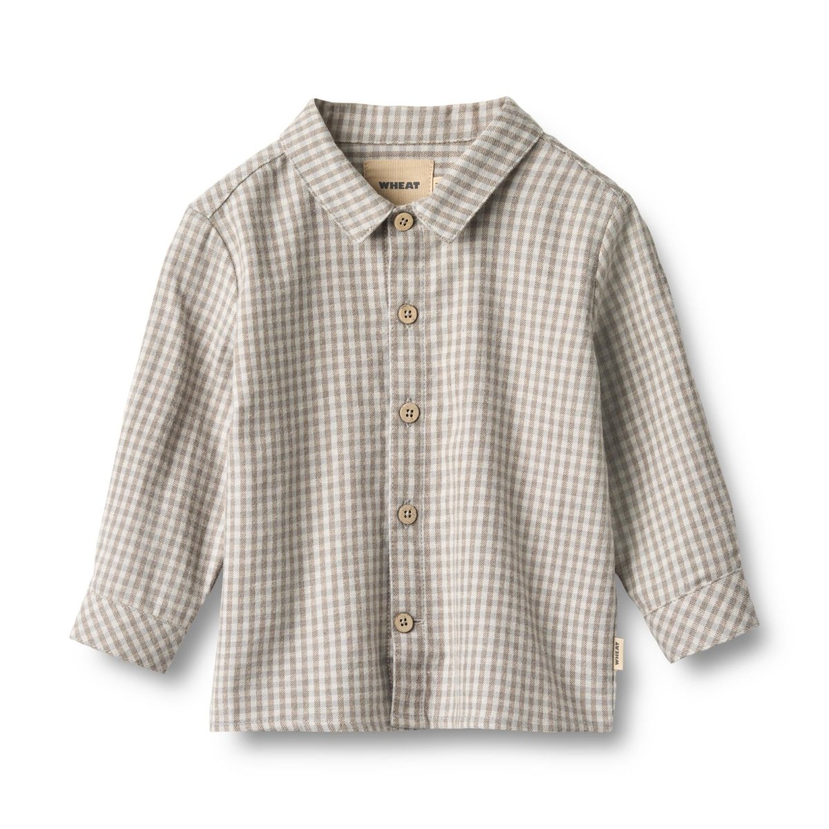 Wheat | Shirt L/S Oscar - Greybrown Check | Torgunns Barneklær AS