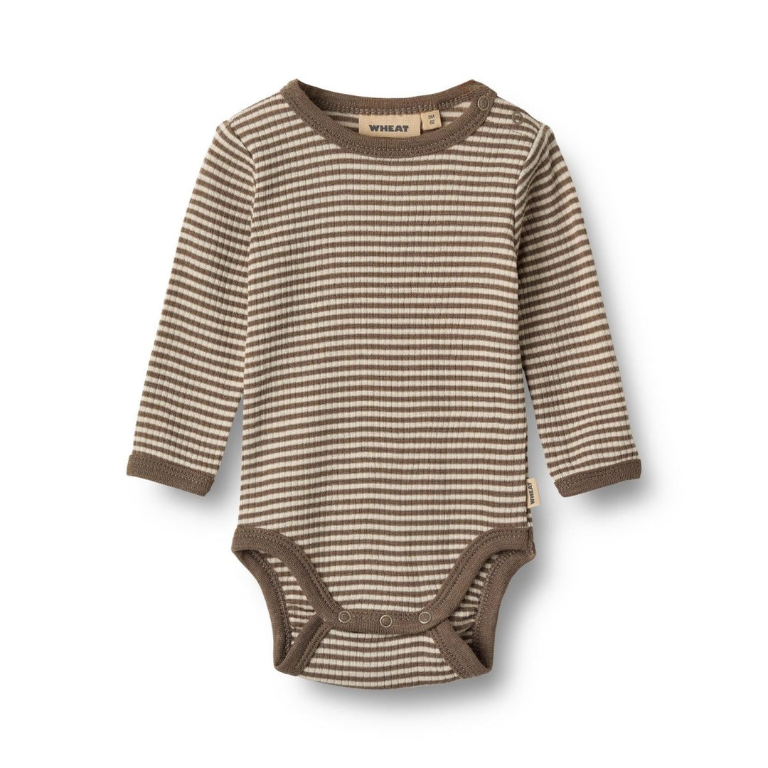Wheat | Ull Body Lucca - Wood Stripe | Torgunns Barneklær AS