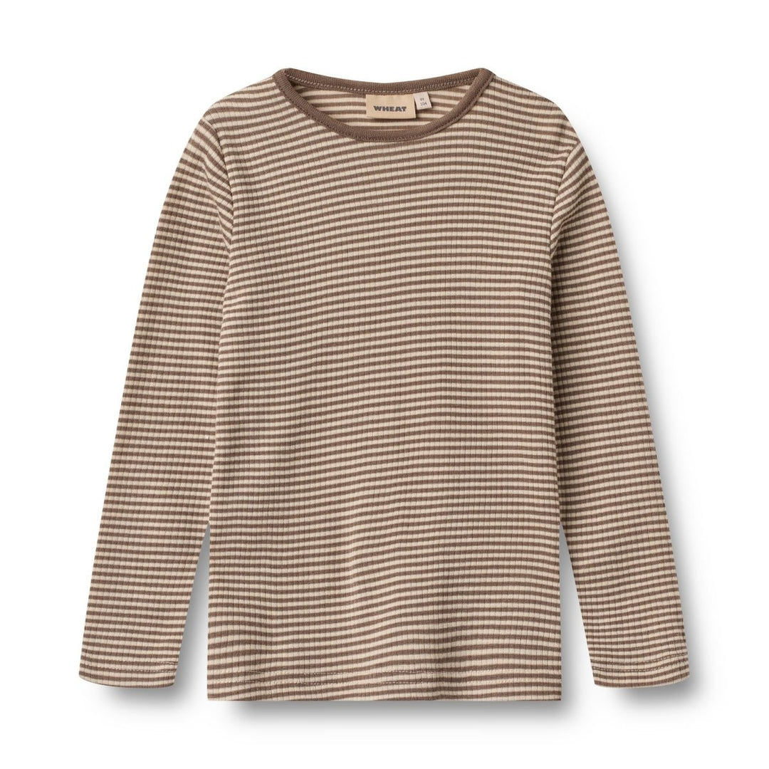 Wheat | Ull Genser Alfie - Wood Stripe | Torgunns Barneklær AS