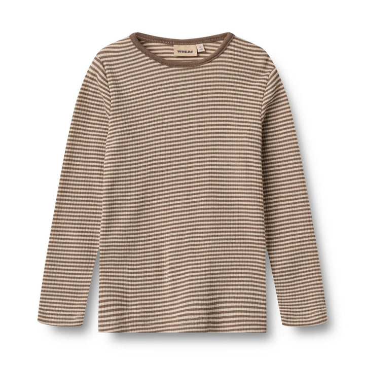 Wheat | Ull Genser Alfie - Wood Stripe | Torgunns Barneklær AS