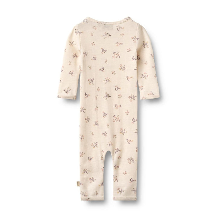 Wheat | Ull Jumpsuit Haven - Eggshell Flowers | Torgunns Barneklær AS