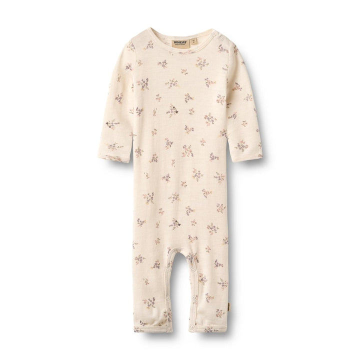 Wheat | Ull Jumpsuit Haven - Eggshell Flowers | Torgunns Barneklær AS