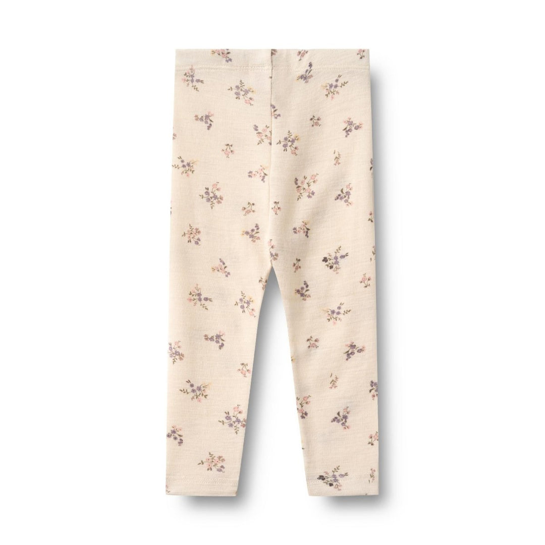 Wheat | Ull Leggings Agi - Eggshell Flowers | Torgunns Barneklær AS
