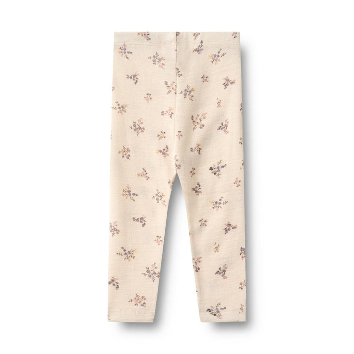 Wheat | Ull Leggings Agi - Eggshell Flowers | Torgunns Barneklær AS