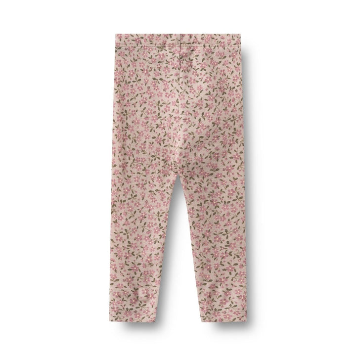 Wheat | Ull Leggings Agi - Pale Lilac Flowers | Torgunns Barneklær AS