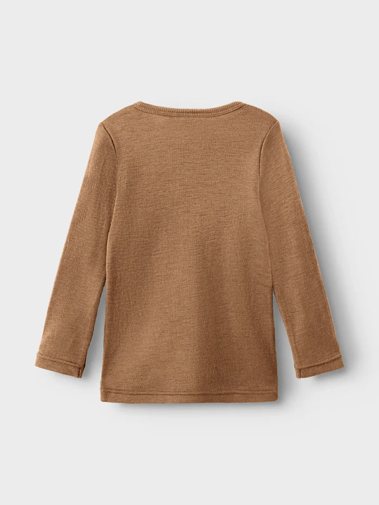 Lil' Atelier Mini NOEL NEB WOOL LS SLIM TOP - Tigers Eye - Torgunns Barneklær AS