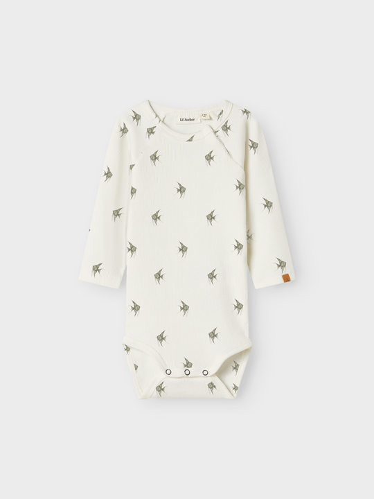 Lil' Atelier Baby LAVO ENI LS SLIM BODY - Coconut Milk Fish - Torgunns Barneklær AS