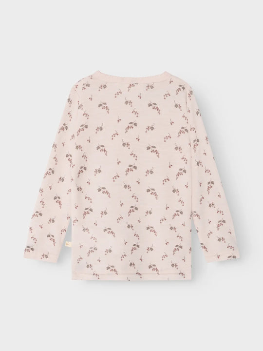Lil' Atelier Mini NOEL NIA WOOL LS SLIM TOP - Morganite | BERRY - Torgunns Barneklær AS