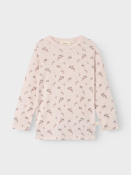 Lil' Atelier Mini NOEL NIA WOOL LS SLIM TOP - Morganite | BERRY - Torgunns Barneklær AS