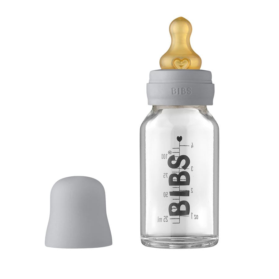 BIBS Baby Glass Bottle Complete Set // Cloud 110ml Tåteflasker BIBS 