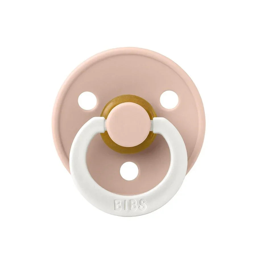 BIBS-pusse i rosa med hvit ring, myk og trygg for spedbarn