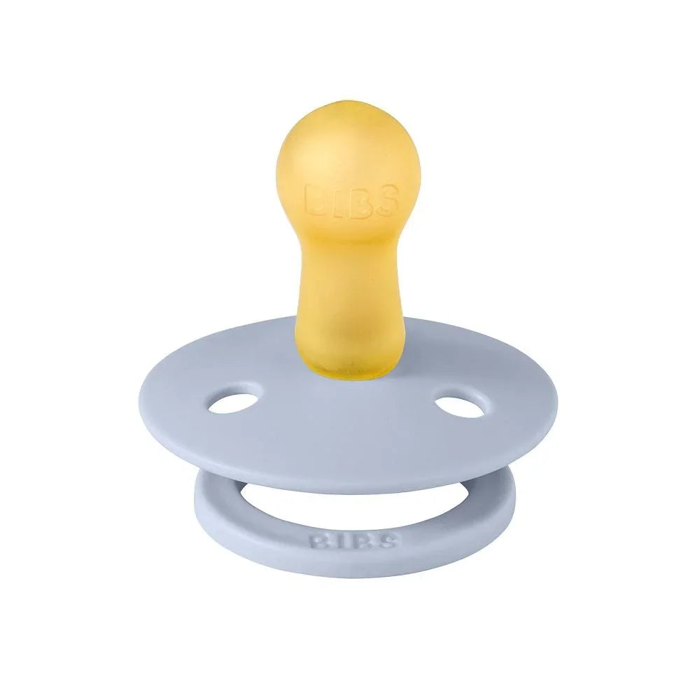 Gul og grå BIBS naturlig gummi sutte for baby, myk og trygg