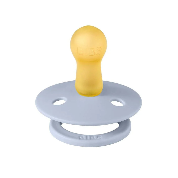 Gul og grå BIBS naturlig gummi sutte for baby, myk og trygg
