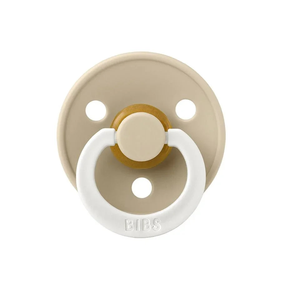 BIBS naturlig gummipinne i beige med hvit ring, babyutstyr for spedbarn