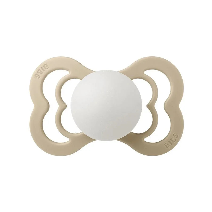 BIBS naturlig gummi sutteflaske i beige, myk og trygg for spedbarn