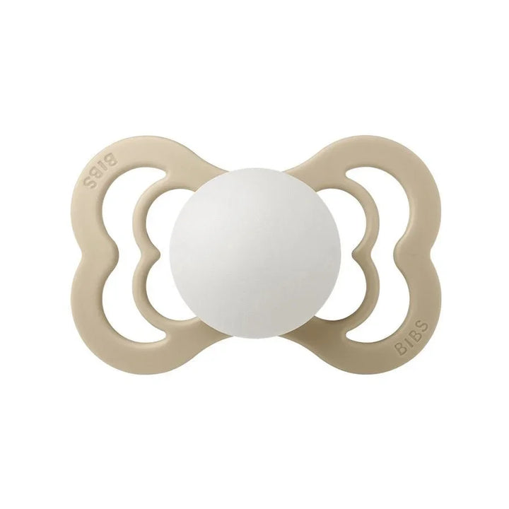 BIBS naturlig gummi sutteflaske i beige, myk og trygg for spedbarn