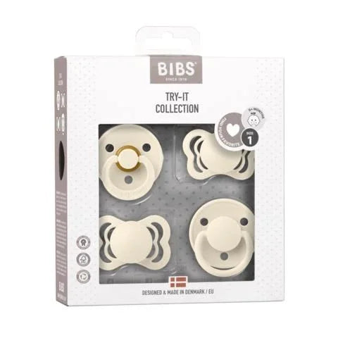 BIBS Try-It Collection sugesuger for spedbarn, myke og bærekraftige, designet i Danmark