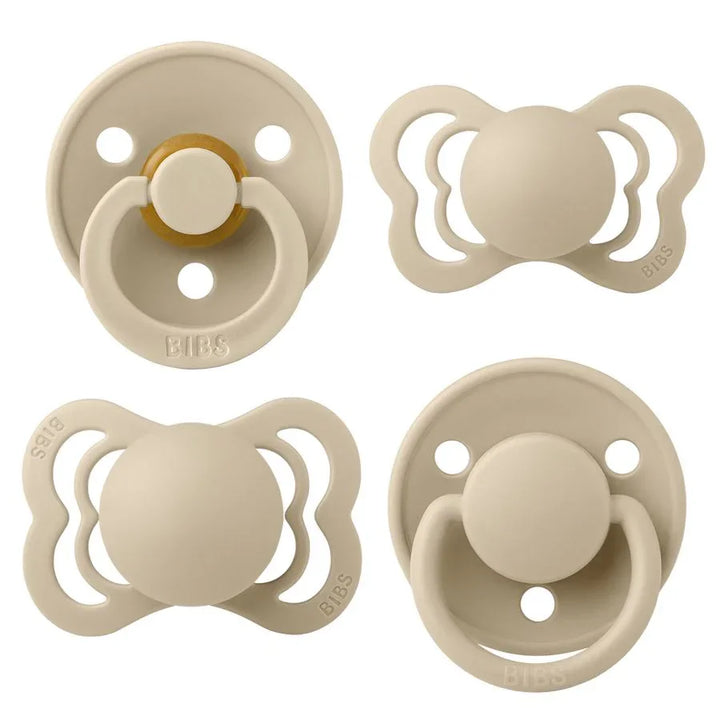 BIBS babysover i beige, myke og sikre for spedbarn 0-8 år
