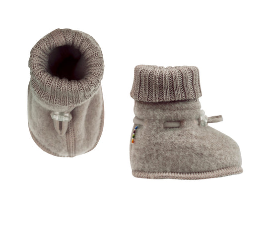 JOHA Ullfleece Sleeping booties - Sesame Melange Ulltøy JOHA 