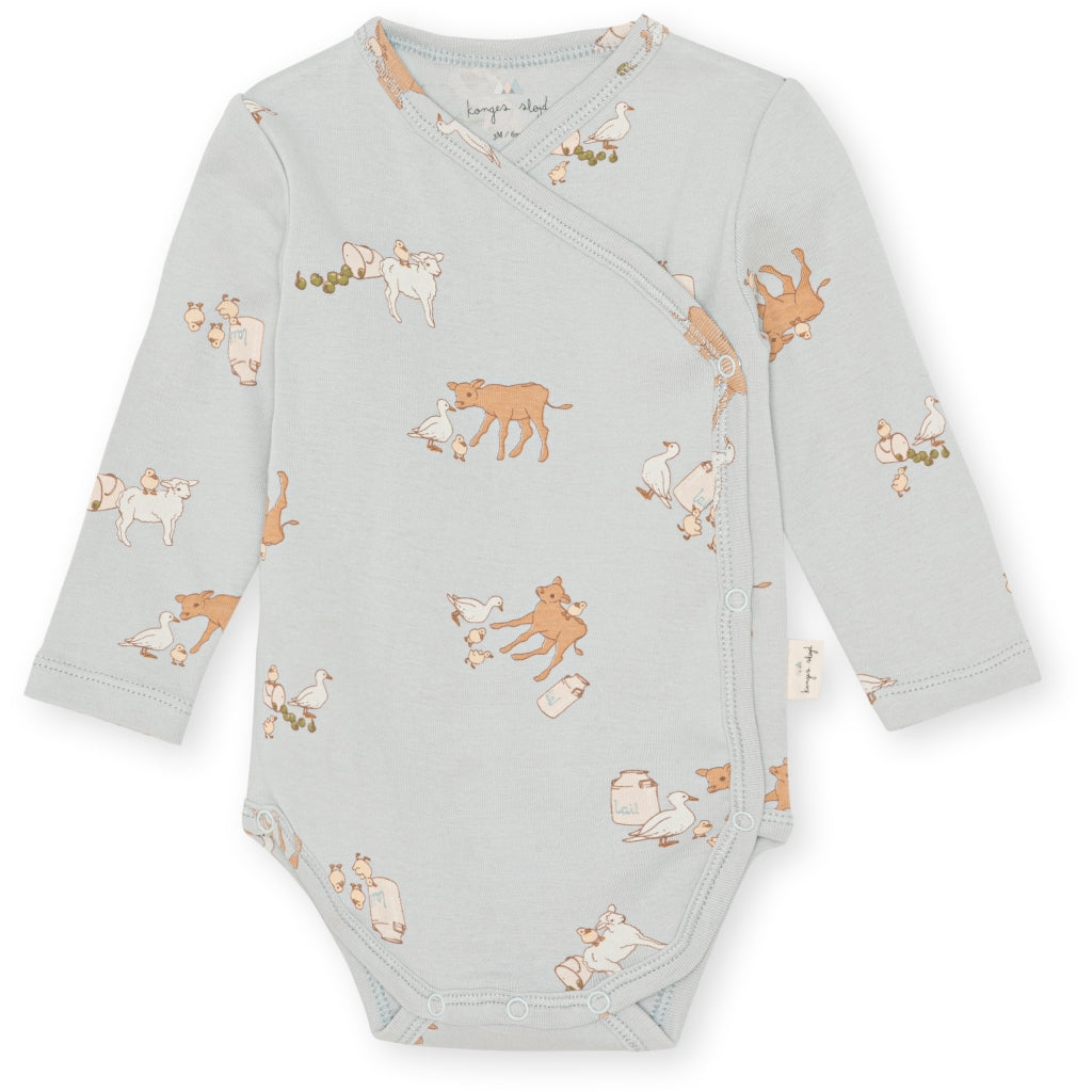 Konges Sløjd CLASSIC LS NEWBORN BODY GOTS - FARM BLUE Body Konges Sløjd 