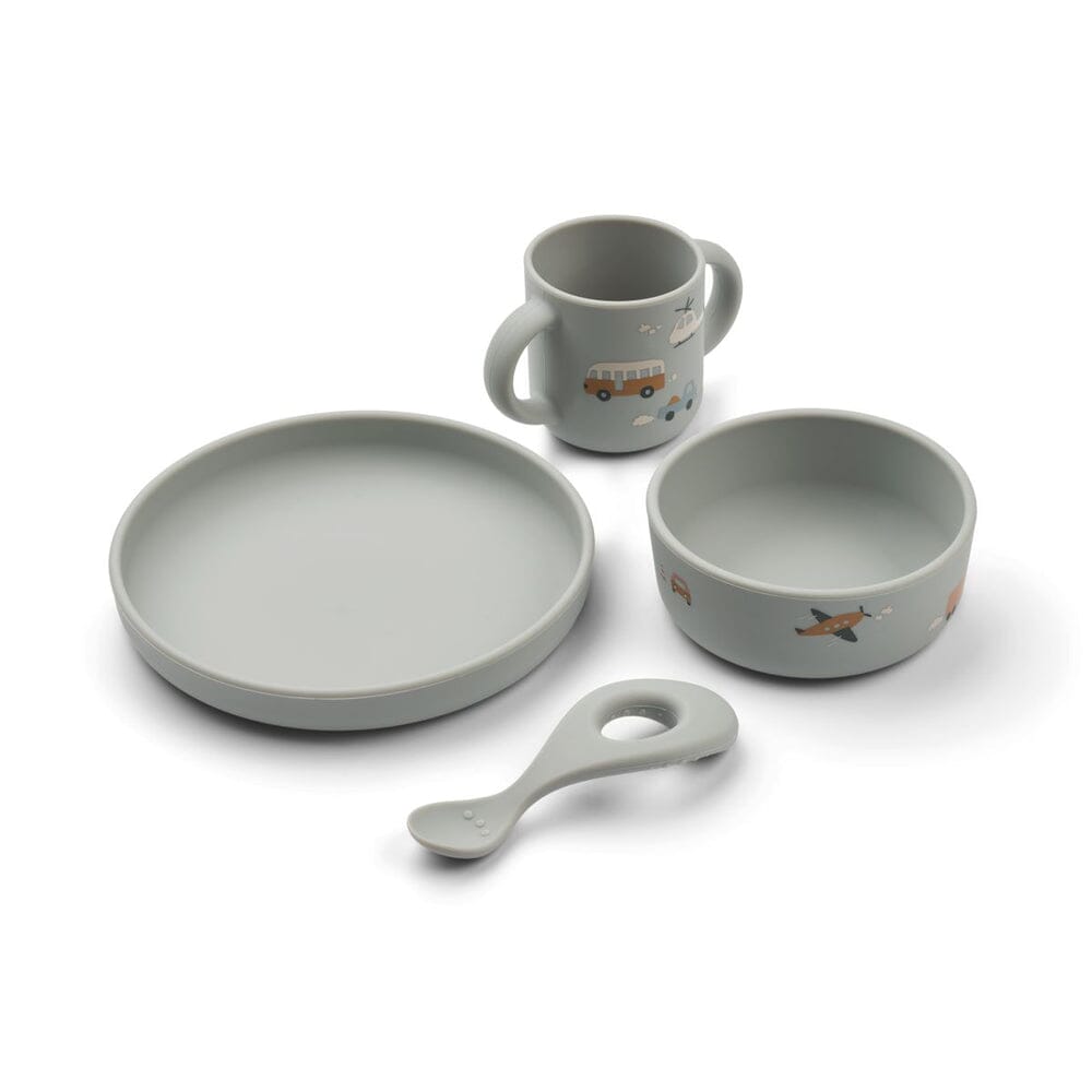 Liewood VIVI Silicone Set - Vehicles/Dove Blue Mix Servise Liewood 