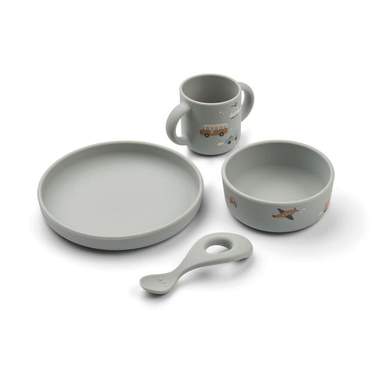 Liewood VIVI Silicone Set - Vehicles/Dove Blue Mix Servise Liewood 