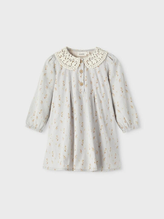 Lil' Atelier BABY DAISY LS LOOSE BODY DRESS - Harbor Mist Baby Lil' Atelier 