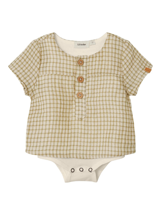 Lil' Atelier BABY HANSON SS LOOSE SHIRT BODY - Sage Baby Lil' Atelier 