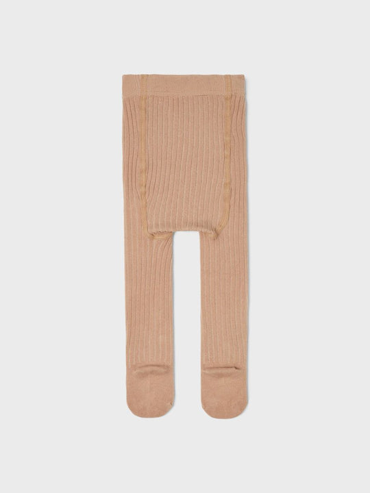 Lil' Atelier MINI ILSA RIB PANTYHOSE - Almondine | Torgunns Barneklær AS