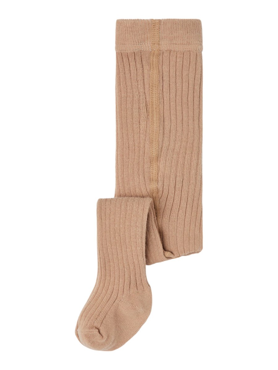 Lil' Atelier MINI ILSA RIB PANTYHOSE - Almondine | Torgunns Barneklær AS