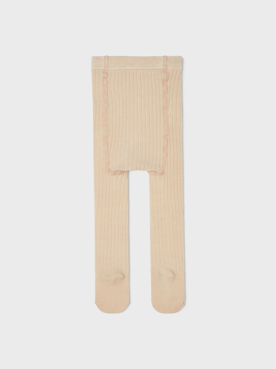 Lil' Atelier MINI ILSA RIB PANTYHOSE - Humus | Torgunns Barneklær AS