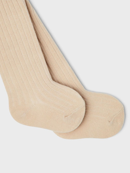 Lil' Atelier MINI ILSA RIB PANTYHOSE - Humus | Torgunns Barneklær AS