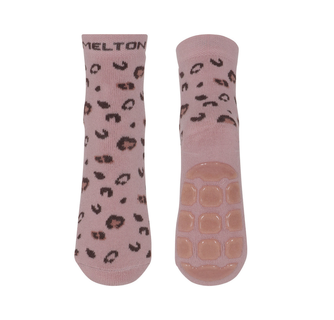 melton Leopard Socks Anti-Slip - Rosa Leo Strømpebukser & Sokker mp Denmark 