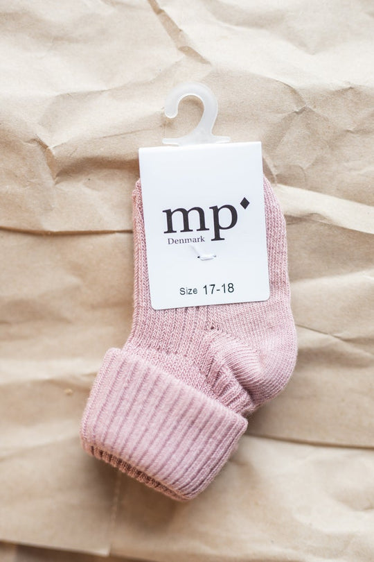 mp Denmark ANCKLESOCK BABY RIB - WOOD ROSE | Torgunns Barneklær AS