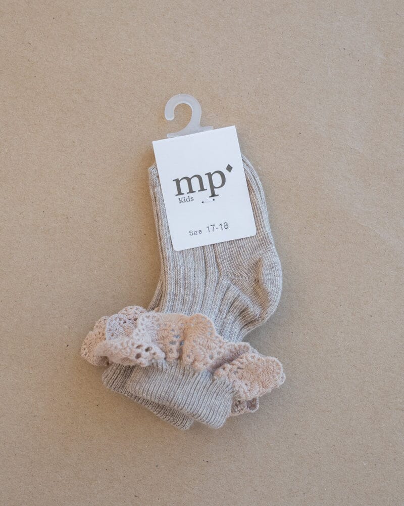 mp Denmark | Bomull | Lisa Blondesokk - Light Brown Melange | Torgunns Barneklær AS