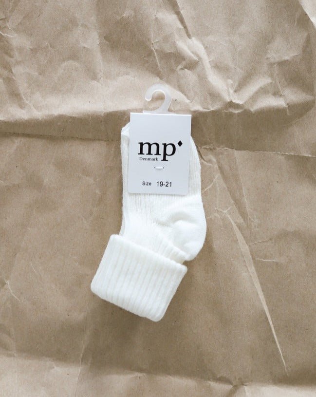 mp Denmark Bomull | Ribb Sokk - Offwhite | Torgunns Barneklær AS