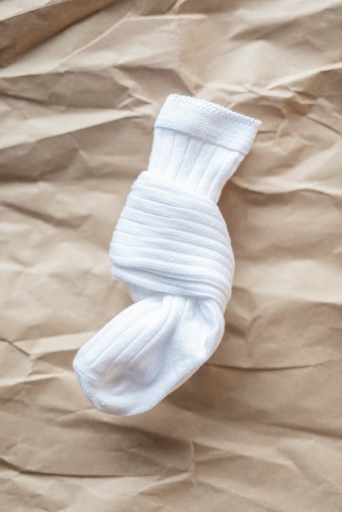 mp Denmark Bomull | Ribb Strømpebukse - Hvit | Torgunns Barneklær AS